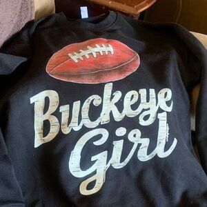 Buckeye Girl Kids Black Graphic Football Shirt long sleeve